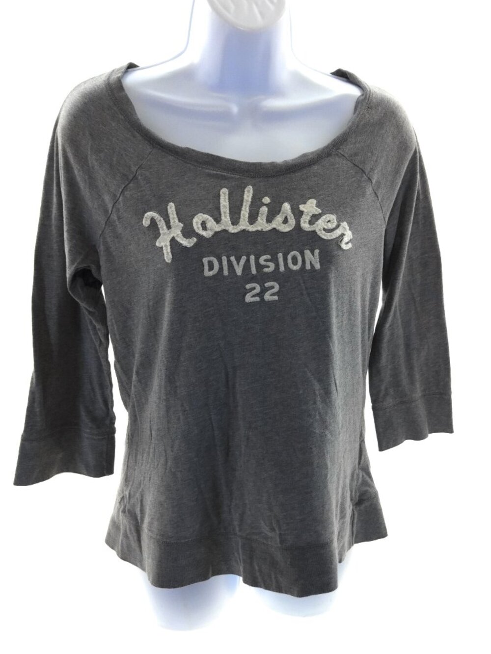 Hollister Gray Division 22 Graphic 3/4 Sleeve Top Large